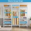 imageVIPEK S3i Heavy Duty Garment Rack with Adjustable Shoe Rack Wire Shelf Large Wardrobe Closet Organizer Storage Freestanding Clothes Rack with Hanging Rod Custom Closet Rack BlackWhite
