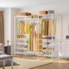 imageVIPEK S3i Heavy Duty Garment Rack with Adjustable Shoe Rack Wire Shelf Large Wardrobe Closet Organizer Storage Freestanding Clothes Rack with Hanging Rod Custom Closet Rack BlackWhite