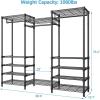 imageVIPEK S3i Heavy Duty Garment Rack with Adjustable Shoe Rack Wire Shelf Large Wardrobe Closet Organizer Storage Freestanding Clothes Rack with Hanging Rod Custom Closet Rack BlackBlack