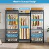 imageVIPEK S3i Heavy Duty Garment Rack with Adjustable Shoe Rack Wire Shelf Large Wardrobe Closet Organizer Storage Freestanding Clothes Rack with Hanging Rod Custom Closet Rack BlackBlack