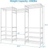 imageVIPEK S3i Heavy Duty Garment Rack with Adjustable Shoe Rack Wire Shelf Large Wardrobe Closet Organizer Storage Freestanding Clothes Rack with Hanging Rod Custom Closet Rack BlackWhite