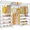 imageVIPEK S3i Heavy Duty Garment Rack with Adjustable Shoe Rack Wire Shelf Large Wardrobe Closet Organizer Storage Freestanding Clothes Rack with Hanging Rod Custom Closet Rack BlackWhite