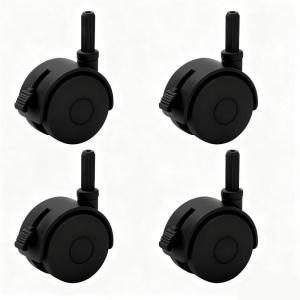 imageSet of 4 Replacement Wheels for Stackable Storage Bins WhiteBlack