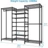 imageVIPEK S4 Heavy Duty Clothes Rack with Shoe Shelves Freestanding Clothing Rack with 6Tier Shoe Rack 4 Hanging Rod Adjustable Shelf Walk in Closet Organizer Garment Rack BlackBlack