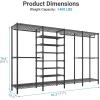 imageVIPEK S4 Heavy Duty Clothes Rack with Shoe Shelves Freestanding Clothing Rack with 6Tier Shoe Rack 4 Hanging Rod Adjustable Shelf Walk in Closet Organizer Garment Rack BlackBlack