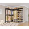 imageVIPEK S4 Heavy Duty Clothes Rack with Shoe Shelves Freestanding Clothing Rack with 6Tier Shoe Rack 4 Hanging Rod Adjustable Shelf Walk in Closet Organizer Garment Rack BlackBlack