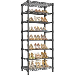 imageVIPEK S1 Shoe Rack 8Tier Metal Durable Shoe Organizer Heavy Duty Large Capacity Up to 24 Pairs Adjustable ampamp Detachable Shoe Shelves for EntrywayBedroomCloset Holds Up to 544 lbs BlackBlack