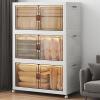 image:imageExtra Large Stackable Storage Bins Lockable Storage Bins with Lids Folding Storage box with Doors and Wheels Collapsible Plastic Drawers for Home Garage Office 4 Black MediumWhite