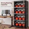 image:imageExtra Large Stackable Storage Bins Lockable Storage Bins with Lids Folding Storage box with Doors and Wheels Collapsible Plastic Drawers for Home Garage Office 4 Black MediumBlack