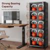image:imageExtra Large Stackable Storage Bins Lockable Storage Bins with Lids Folding Storage box with Doors and Wheels Collapsible Plastic Drawers for Home Garage Office 4 Black MediumBlack