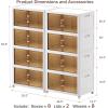 image:imageExtra Large Stackable Storage Bins Lockable Storage Bins with Lids Folding Storage box with Doors and Wheels Collapsible Plastic Drawers for Home Garage Office 4 Black MediumWhite