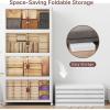 image:imageExtra Large Stackable Storage Bins Lockable Storage Bins with Lids Folding Storage box with Doors and Wheels Collapsible Plastic Drawers for Home Garage Office 4 Black MediumWhite