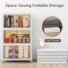 image:imageExtra Large Stackable Storage Bins Lockable Storage Bins with Lids Folding Storage box with Doors and Wheels Collapsible Plastic Drawers for Home Garage Office 4 Black MediumWhite