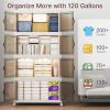 image:imageExtra Large Stackable Storage Bins Lockable Storage Bins with Lids Folding Storage box with Doors and Wheels Collapsible Plastic Drawers for Home Garage Office 4 Black MediumWhite