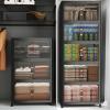 image:imageExtra Large Stackable Storage Bins Lockable Storage Bins with Lids Folding Storage box with Doors and Wheels Collapsible Plastic Drawers for Home Garage Office 4 Black MediumBlack