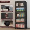 image:imageExtra Large Stackable Storage Bins Lockable Storage Bins with Lids Folding Storage box with Doors and Wheels Collapsible Plastic Drawers for Home Garage Office 4 Black MediumBlack