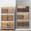 image:imageExtra Large Stackable Storage Bins Lockable Storage Bins with Lids Folding Storage box with Doors and Wheels Collapsible Plastic Drawers for Home Garage Office 4 Black MediumWhite