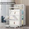 image:imageExtra Large Stackable Storage Bins Lockable Storage Bins with Lids Folding Storage box with Doors and Wheels Collapsible Plastic Drawers for Home Garage Office 4 Black MediumWhite