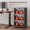 image:imageExtra Large Stackable Storage Bins Lockable Storage Bins with Lids Folding Storage box with Doors and Wheels Collapsible Plastic Drawers for Home Garage Office 4 Black MediumBlack