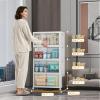 image:imageExtra Large Stackable Storage Bins Lockable Storage Bins with Lids Folding Storage box with Doors and Wheels Collapsible Plastic Drawers for Home Garage Office 4 Black MediumWhite
