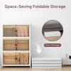 image:imageExtra Large Stackable Storage Bins Lockable Storage Bins with Lids Folding Storage box with Doors and Wheels Collapsible Plastic Drawers for Home Garage Office 4 Black MediumWhite
