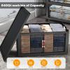 image:imageExtra Large Stackable Storage Bins with Lids amp Wheels amp DoorFoldable Collapsible Closet Organizers Plastic containers drawers for bedroom Dorm Dark160qt 4Pack with 1 top lidDark160qt