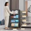 image:imageExtra Large Stackable Storage Bins with Lids amp Wheels amp DoorFoldable Collapsible Closet Organizers Plastic containers drawers for bedroom Dorm Dark160qt 4Pack with 1 top lidDark52qt