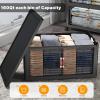 image:imageExtra Large Stackable Storage Bins with Lids amp Wheels amp DoorFoldable Collapsible Closet Organizers Plastic containers drawers for bedroom Dorm Dark160qt 4Pack with 1 top lidDark160qt
