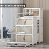 image:imageExtra Large Stackable Storage Bins with Lids amp Wheels amp DoorFoldable Collapsible Closet Organizers Plastic containers drawers for bedroom Dorm Dark160qt 4Pack with 1 top lidWhite112qt