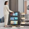 image:imageExtra Large Stackable Storage Bins with Lids amp Wheels amp DoorFoldable Collapsible Closet Organizers Plastic containers drawers for bedroom Dorm Dark160qt 4Pack with 1 top lidDark52qt