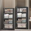 image:imageExtra Large Stackable Storage Bins with Lids amp Wheels amp DoorFoldable Collapsible Closet Organizers Plastic containers drawers for bedroom Dorm Dark160qt 4Pack with 1 top lidDark112QT
