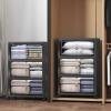 image:imageExtra Large Stackable Storage Bins with Lids amp Wheels amp DoorFoldable Collapsible Closet Organizers Plastic containers drawers for bedroom Dorm Dark160qt 4Pack with 1 top lidDark52qt