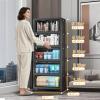 image:imageExtra Large Stackable Storage Bins with Lids amp Wheels amp DoorFoldable Collapsible Closet Organizers Plastic containers drawers for bedroom Dorm Dark160qt 4Pack with 1 top lidDark52qt