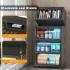 image:imageExtra Large Stackable Storage Bins with Lids amp Wheels amp DoorFoldable Collapsible Closet Organizers Plastic containers drawers for bedroom Dorm Dark160qt 4Pack with 1 top lidDark52qt