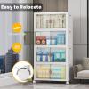 image:imageExtra Large Stackable Storage Bins with Lids amp Wheels amp DoorFoldable Collapsible Closet Organizers Plastic containers drawers for bedroom Dorm Dark160qt 4Pack with 1 top lidWhite52qt