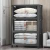 image:imageExtra Large Stackable Storage Bins with Lids amp Wheels amp DoorFoldable Collapsible Closet Organizers Plastic containers drawers for bedroom Dorm Dark160qt 4Pack with 1 top lidDark160qt