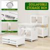 image:imageStackable Storage Bins with Doors amp Lids amp Wheels 460QT115QT4Pack Foldable Collapsible Closet Organizers for Bedroom DormWhite115QT