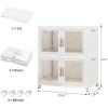 image:imageStackable Storage Bins with Doors amp Lids amp Wheels 460QT115QT4Pack Foldable Collapsible Closet Organizers for Bedroom DormWhite115QT