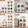 image:imageStackable Storage Bins with Doors amp Lids amp Wheels 460QT115QT4Pack Foldable Collapsible Closet Organizers for Bedroom DormWhite165QT