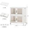 image:imageStackable Storage Bins with Doors amp Lids amp Wheels 460QT115QT4Pack Foldable Collapsible Closet Organizers for Bedroom DormWhite165QT