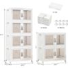 image:imageStackable Storage Bins with Doors amp Lids amp Wheels 460QT115QT4Pack Foldable Collapsible Closet Organizers for Bedroom DormWhite165QT