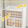 image:imageStackable Storage Bins with Doors amp Lids amp Wheels 460QT115QT4Pack Foldable Collapsible Closet Organizers for Bedroom DormWhite165QT
