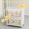 image:imageStackable Storage Bins with Doors amp Lids amp Wheels 460QT115QT4Pack Foldable Collapsible Closet Organizers for Bedroom DormWhite165QT