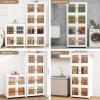 image:imageStackable Storage Bins with Doors amp Lids amp Wheels 460QT115QT4Pack Foldable Collapsible Closet Organizers for Bedroom DormWhite45QT