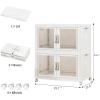 image:imageStackable Storage Bins with Doors amp Lids amp Wheels 460QT115QT4Pack Foldable Collapsible Closet Organizers for Bedroom DormWhite45QT