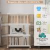 image:imageStackable Storage Bins with Lids 144QT48QT3Pack Folding Storage box with Doors and Wheels Collapsible Plastic Bins Stackable Organizer and Containers for Home Garage OfficeWhite