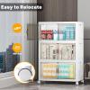 image:image144QT Lockable Storage Bins with Lids  Folding Storage box with Doors and Wheels Collapsible Plastic Bins for Closets Stackable Organizer and Containers Gifts 3 Pack CubesWhite48QT12Gal