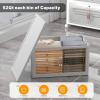 image:image144QT Lockable Storage Bins with Lids  Folding Storage box with Doors and Wheels Collapsible Plastic Bins for Closets Stackable Organizer and Containers Gifts 3 Pack CubesWhite48QT12Gal