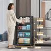 image:image144QT Lockable Storage Bins with Lids  Folding Storage box with Doors and Wheels Collapsible Plastic Bins for Closets Stackable Organizer and Containers Gifts 3 Pack CubesDark48QT12Gal