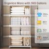 image:imageExtra Large Stackable Storage Bins with Lids amp Wheels amp DoorFoldable Collapsible Closet Organizers Plastic containers drawers for bedroom Dorm Dark120qt 4Pack with 1 top lidWhite165QT